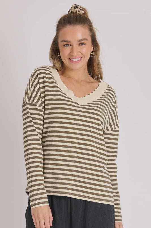 V Neck Seam Front Top