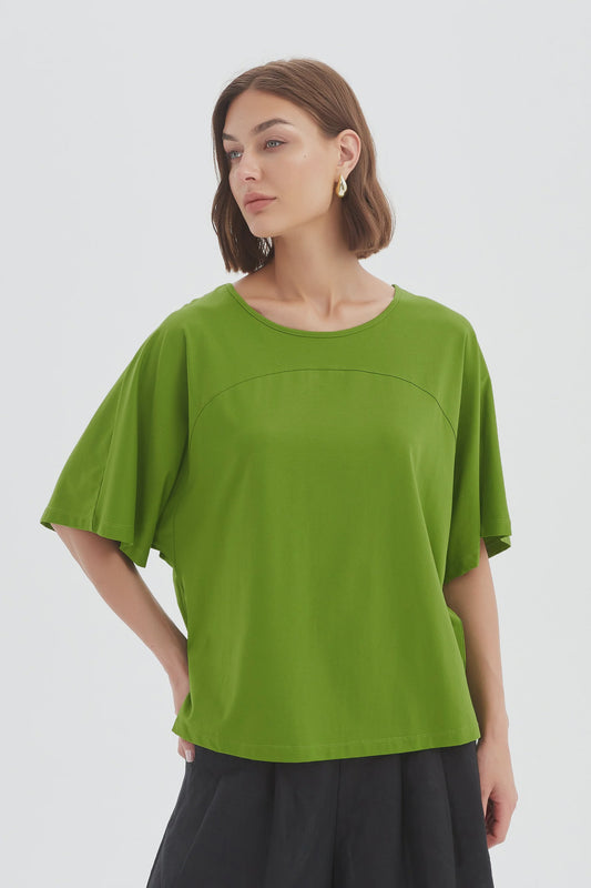 Wide Sleeve Yoke Tee