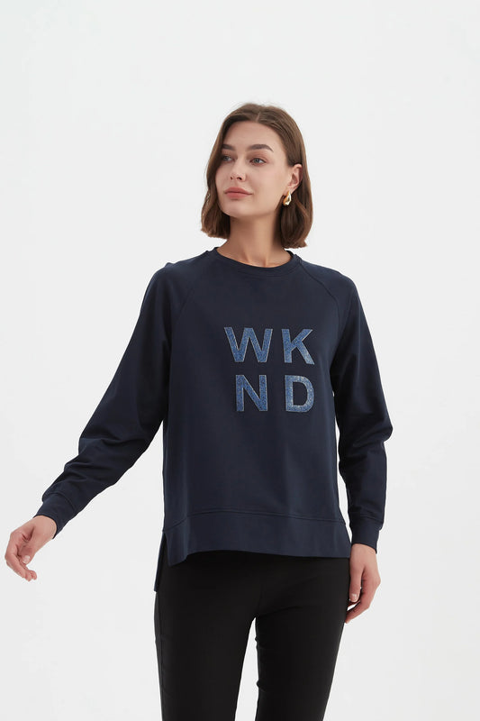Embossed Metallic WKnd Sweat