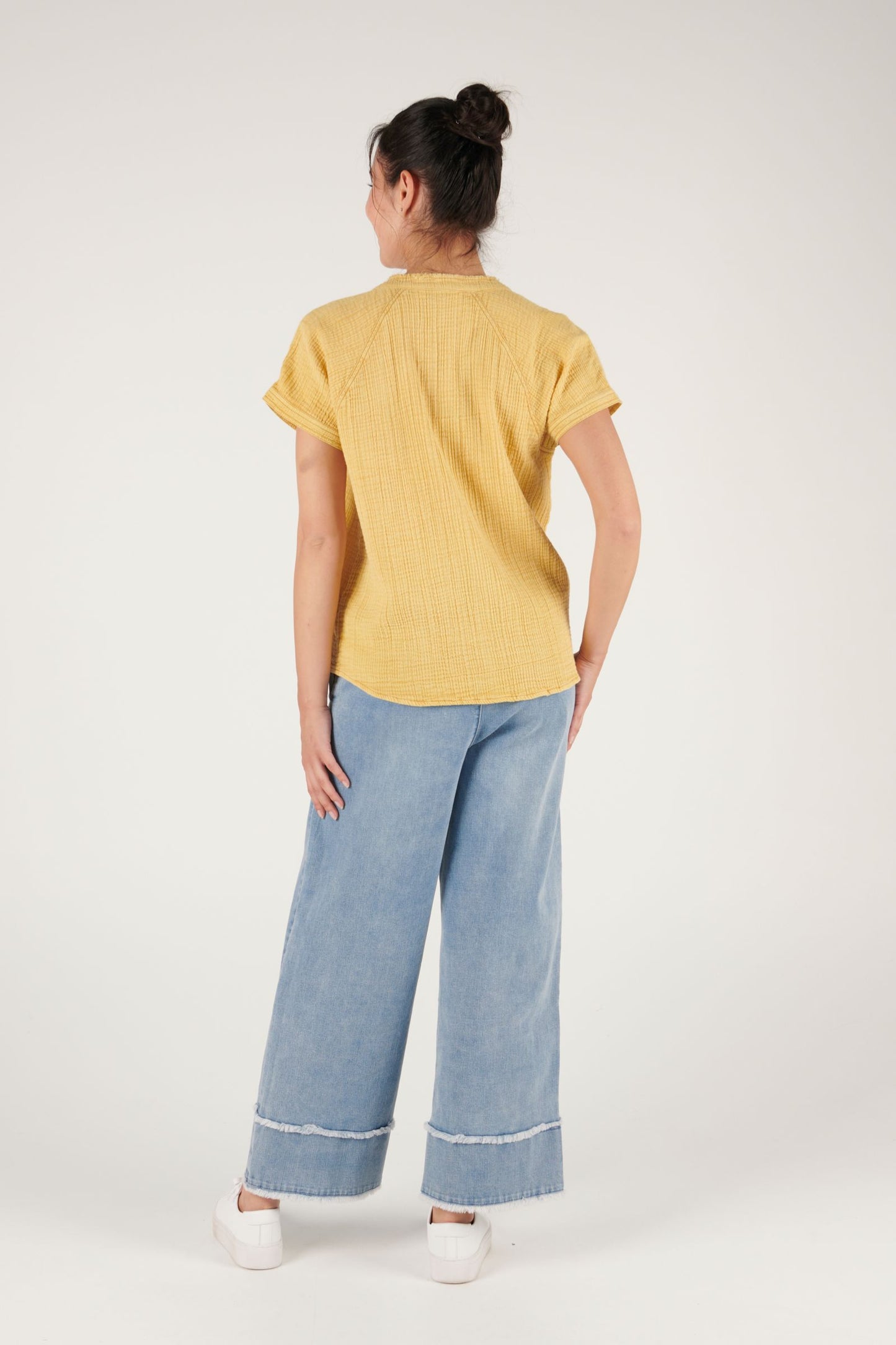 Button Through Cap Sleeve Blouse