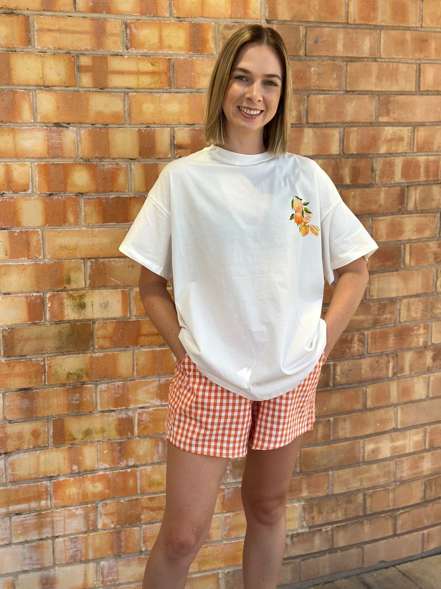 Aperol Gingham Tee