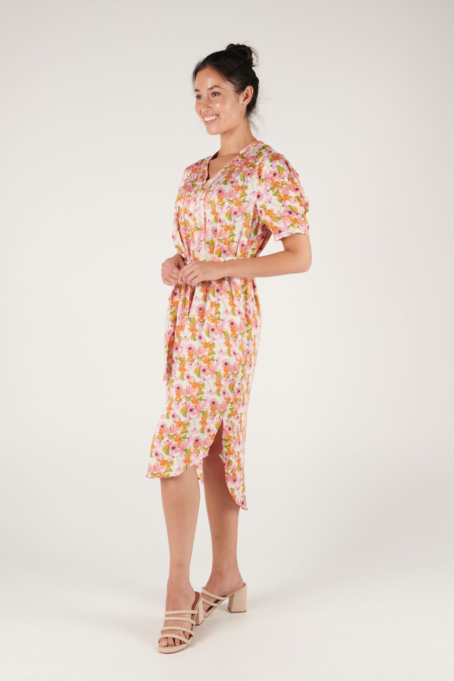 Piping Detail Midi Dress