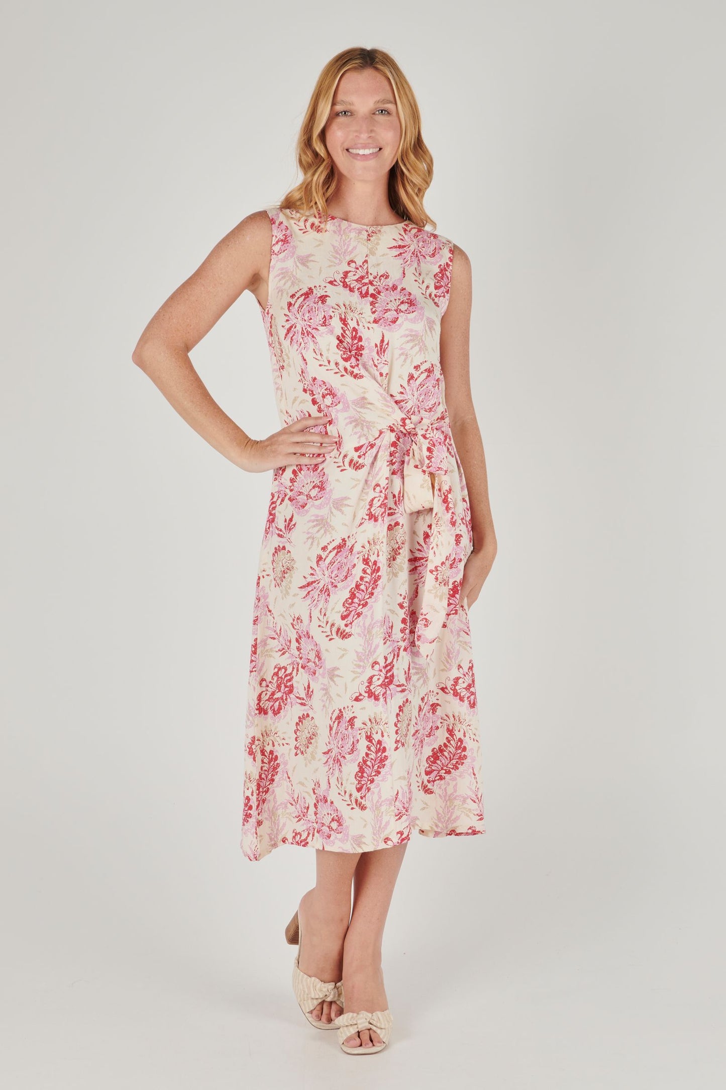 Alessi Tie Front Midi Dress