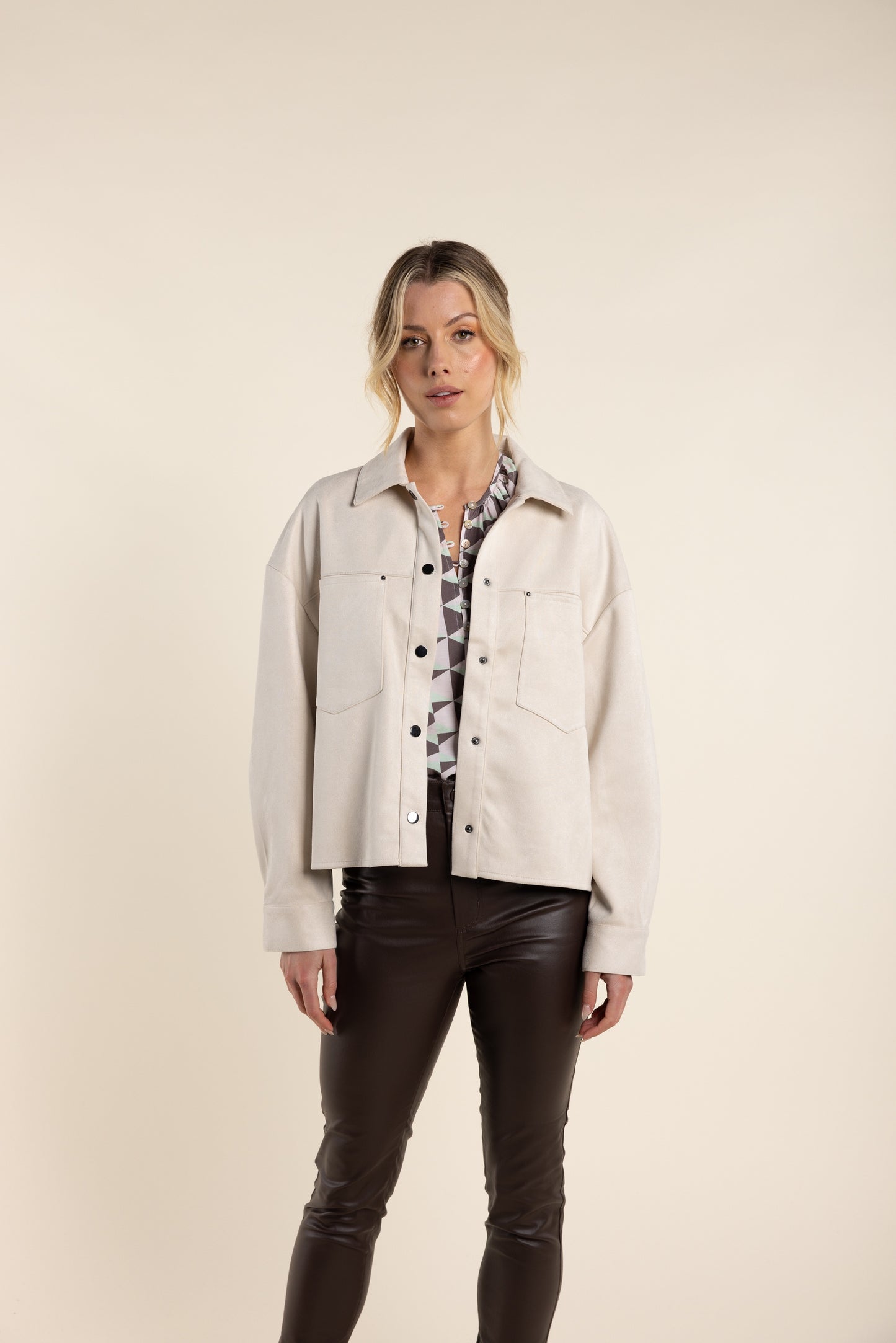 Faux Suede Boxy Jacket