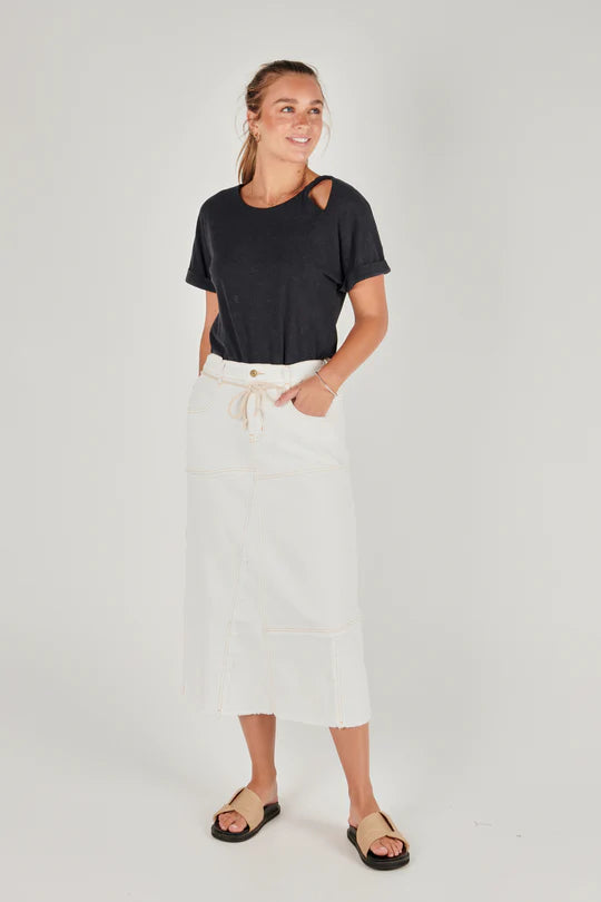 Panel Maxi Denim Skirt