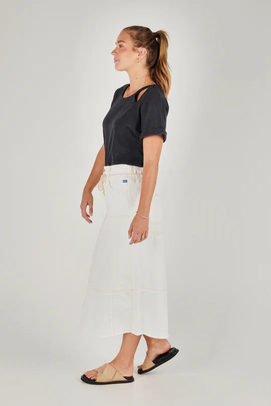 Panel Maxi Denim Skirt