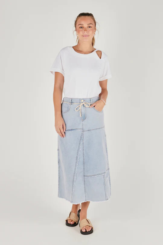 Panel Maxi Denim Skirt