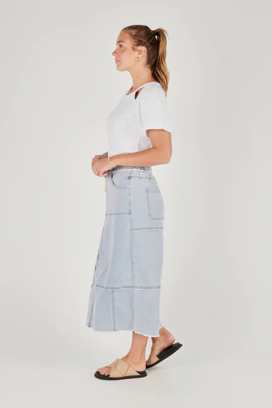 Panel Maxi Denim Skirt