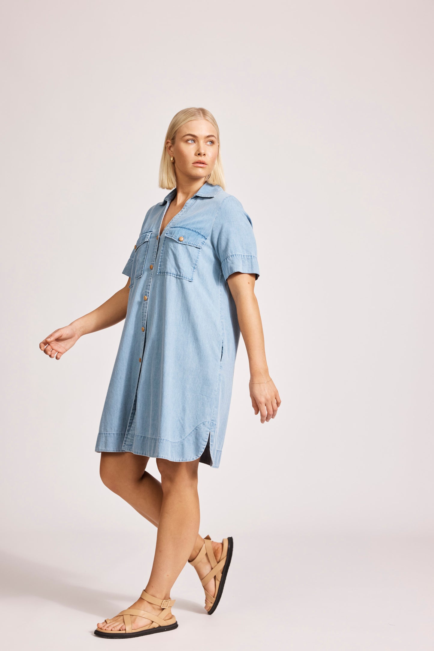 Melenia Denim Shirt Dress