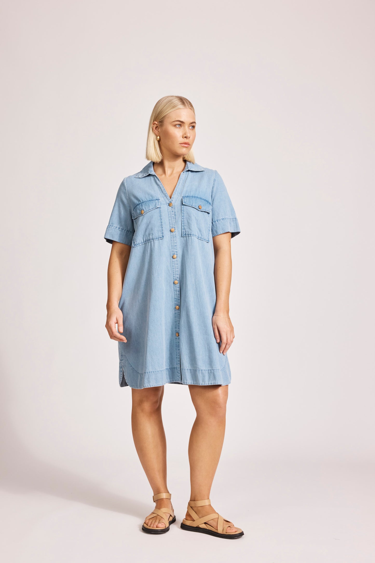 Melenia Denim Shirt Dress