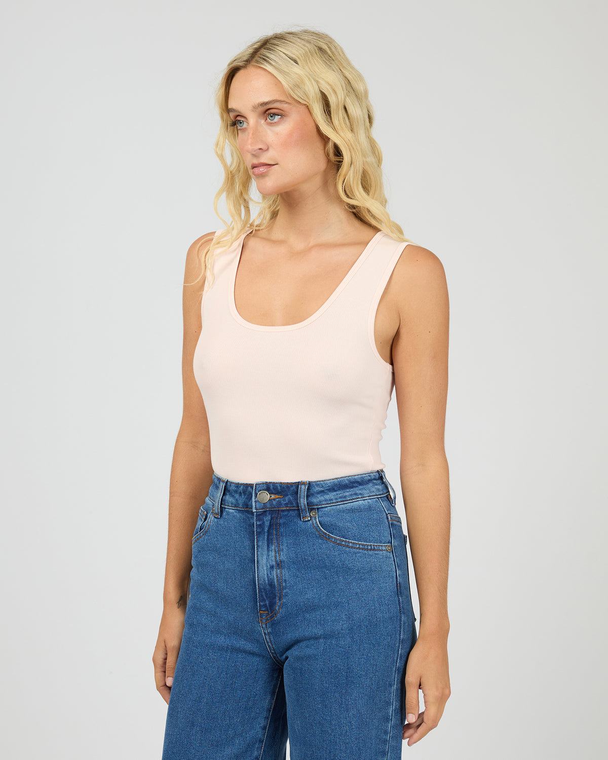 Washed Rib Scoop Neck Tank