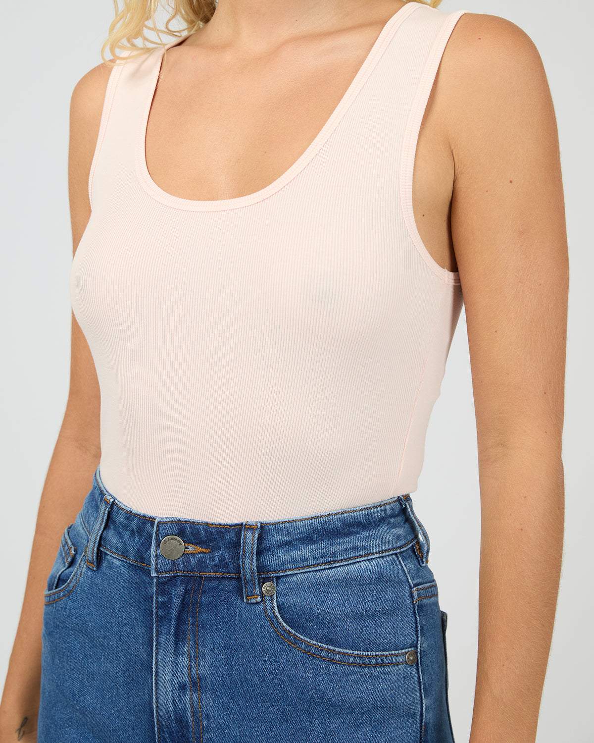 Washed Rib Scoop Neck Tank