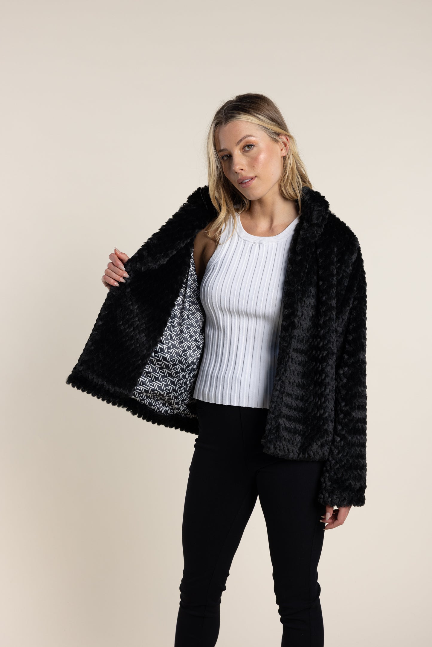 Textured Fur Jacket