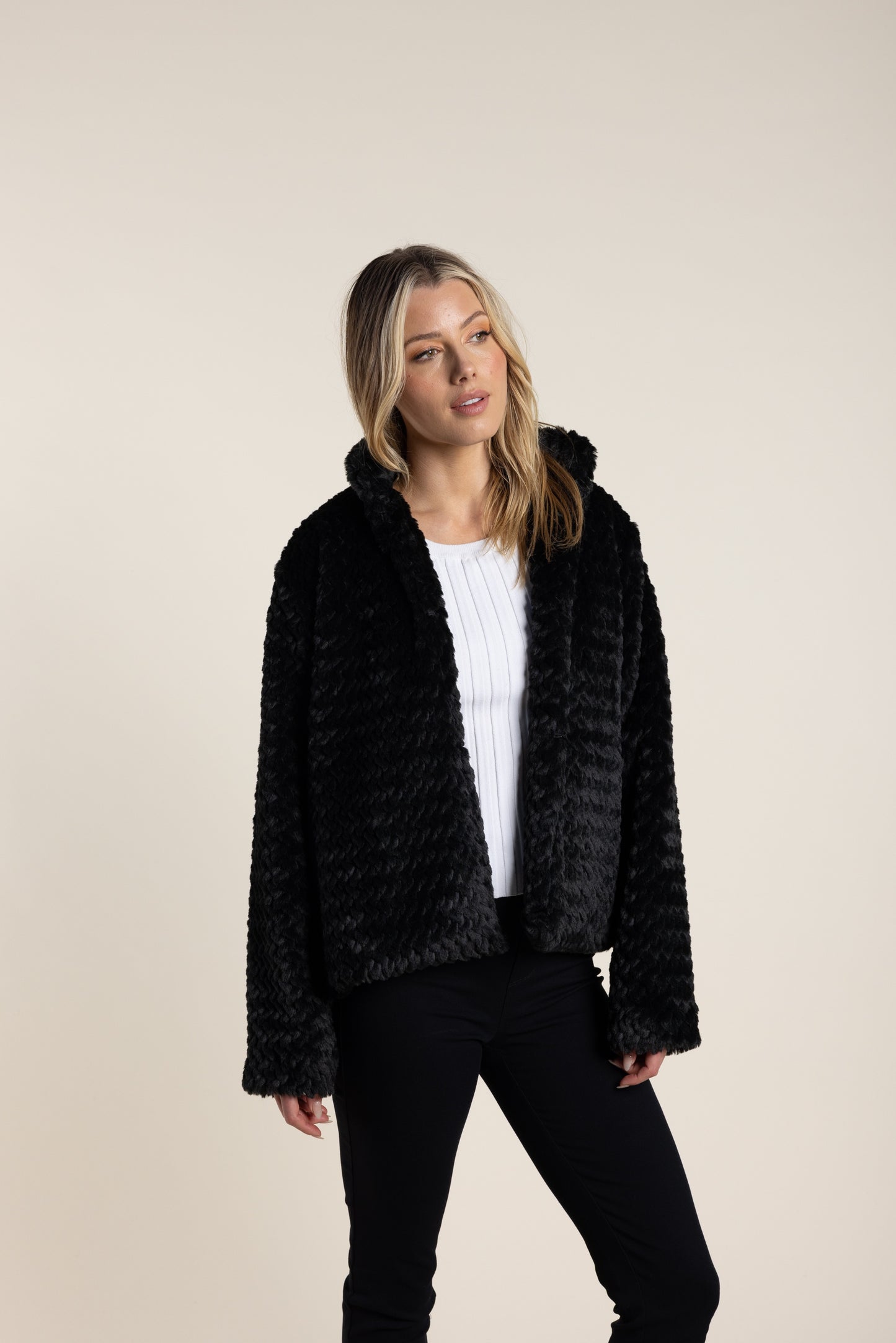 Textured Fur Jacket